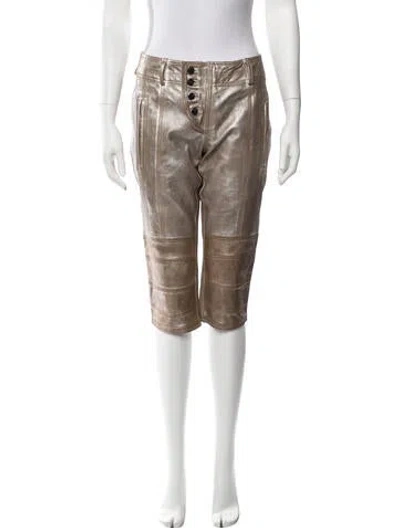 Pre-owned Nicholas K Leather Straight Leg Pants W/ Tags In Brown