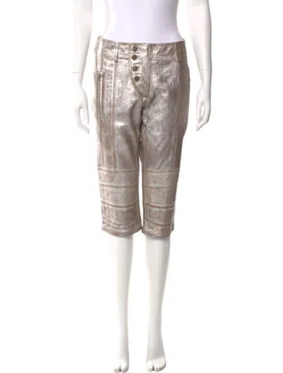 Pre-owned Nicholas K Leather Wide Leg Pants In Brown