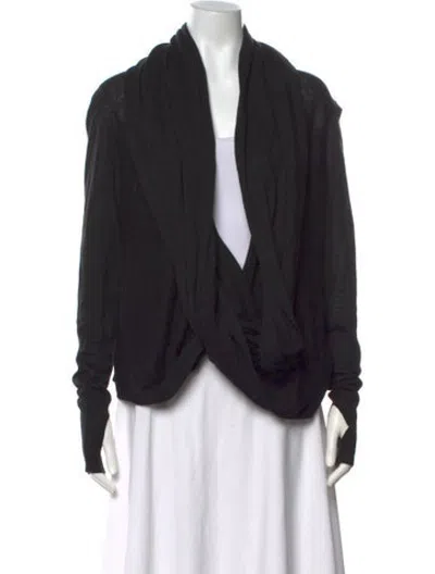Pre-owned Nicholas K Linen Cowl Neck Sweater In Black