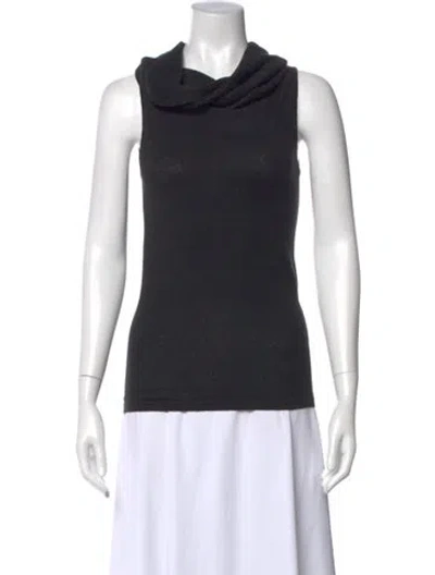 Pre-owned Nicholas K Linen Cowl Neck Top W/ Tags In Black