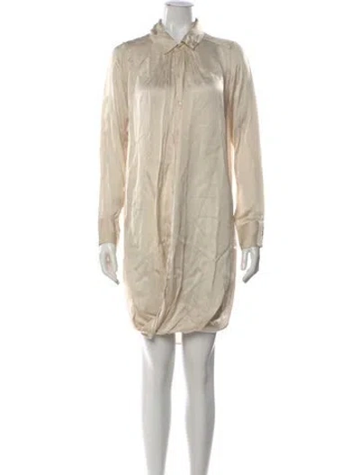 Pre-owned Nicholas K Linen Knee-length Dress In Neutral