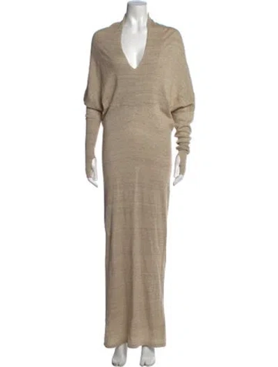 Pre-owned Nicholas K Linen Long Dress In Neutrals