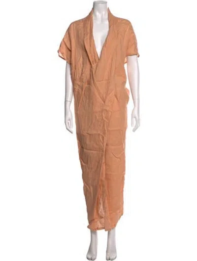 Pre-owned Nicholas K Linen Long Dress In Orange
