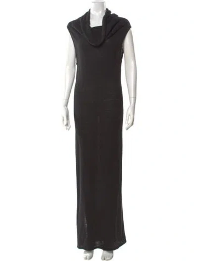 Pre-owned Nicholas K Linen Long Dress W/ Tags In Black