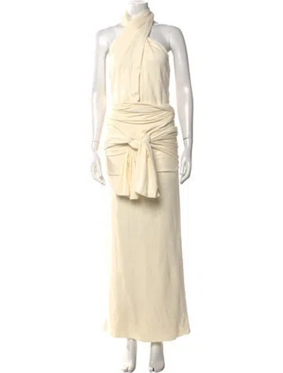 Pre-owned Nicholas K Linen Long Dress W/ Tags In Neutral