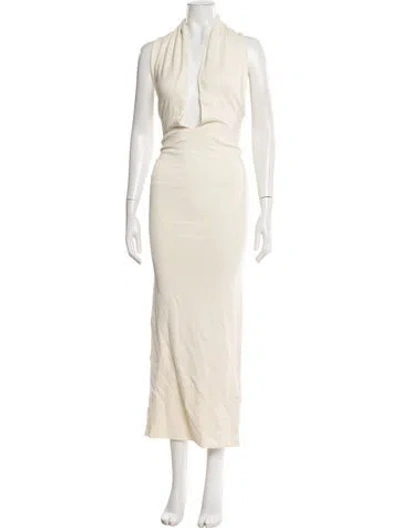 Pre-owned Nicholas K Linen Long Dress W/ Tags In Neutral