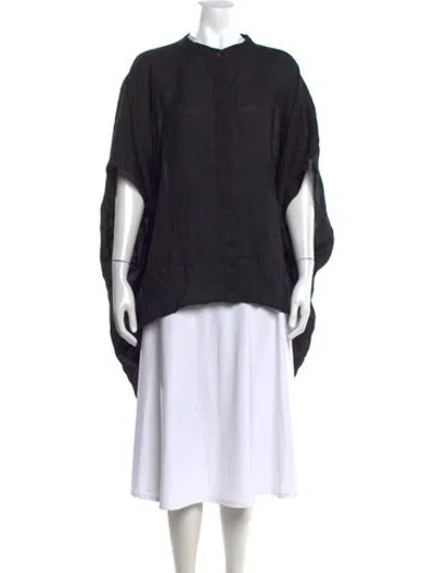 Pre-owned Nicholas K Linen Long Sleeve Top In Black
