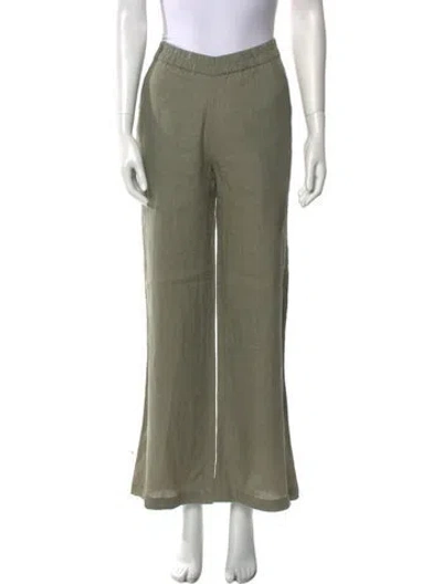Pre-owned Nicholas K Linen Wide Leg Pants In Green