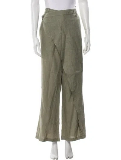 Pre-owned Nicholas K Linen Wide Leg Pants W/ Tags In Green