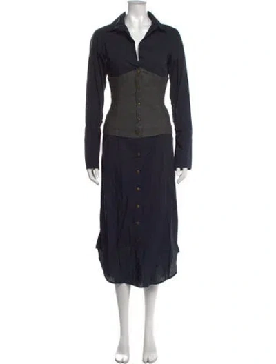 Pre-owned Nicholas K Long Dress In Blue/grey