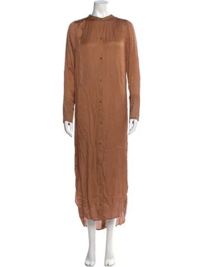 Pre-owned Nicholas K Mock Neck Long Dress In Brown