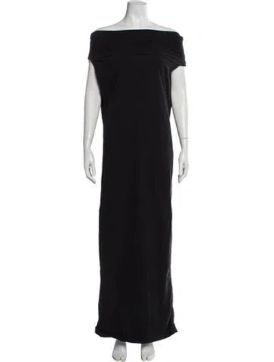 Pre-owned Nicholas K Off-the-shoulder Long Dress In Gray