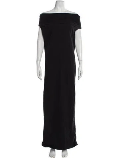 Pre-owned Nicholas K Off-the-shoulder Long Dress In Grey
