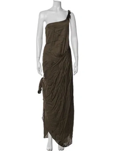 Pre-owned Nicholas K One-shoulder Long Dress In Green