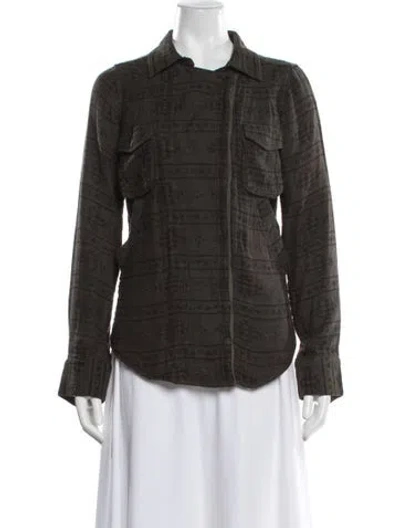 Pre-owned Nicholas K Patterned Jacket In Green
