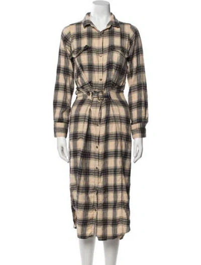 Pre-owned Nicholas K Plaid Print Midi Length Dress