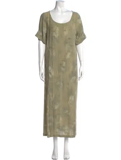 Pre-owned Nicholas K Printed Long Dress In Green