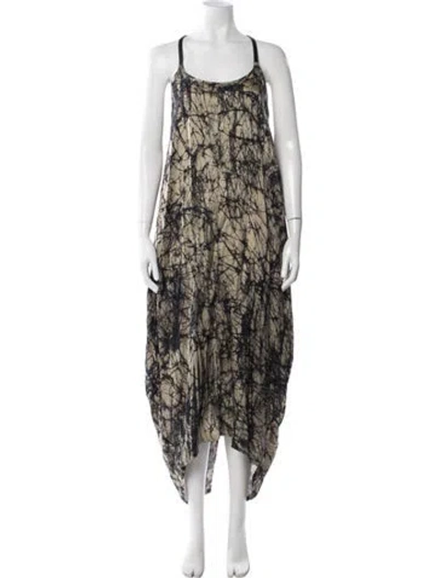 Pre-owned Nicholas K Printed Long Dress In Multicolor