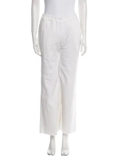 Pre-owned Nicholas K Raw-edge Trim Sweatpants In Neutrals