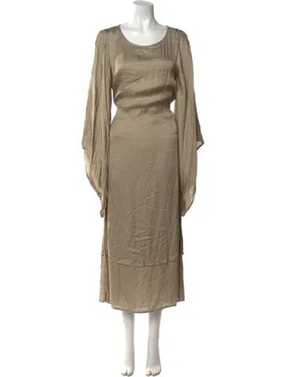 Pre-owned Nicholas K Satin Long Dress W/ Tags In Neutral