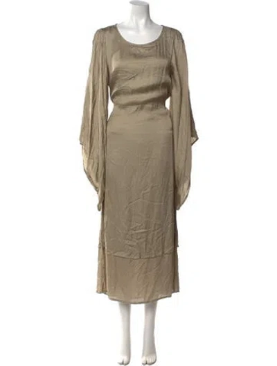 Pre-owned Nicholas K Satin Long Dress W/ Tags In Neutral