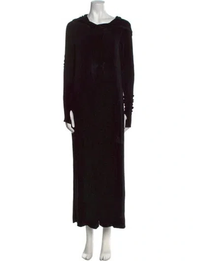 Pre-owned Nicholas K Scoop Neck Long Dress In Black
