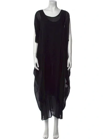 Pre-owned Nicholas K Scoop Neck Long Dress In Black