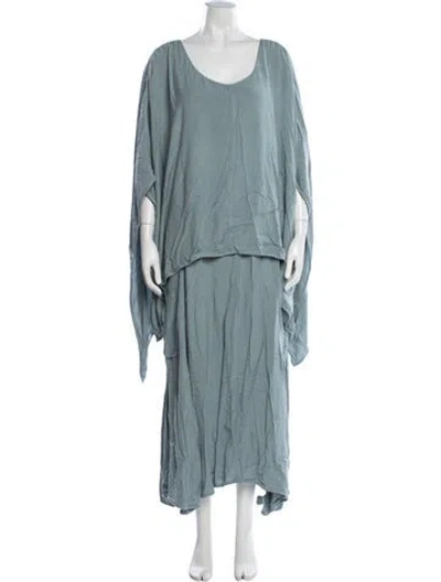 Pre-owned Nicholas K Scoop Neck Long Dress In Green