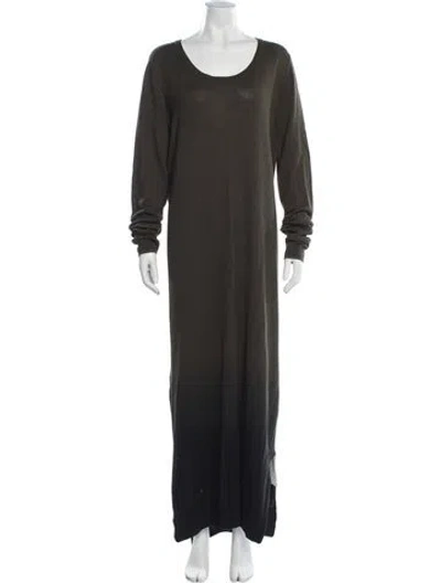 Pre-owned Nicholas K Scoop Neck Long Dress In Green