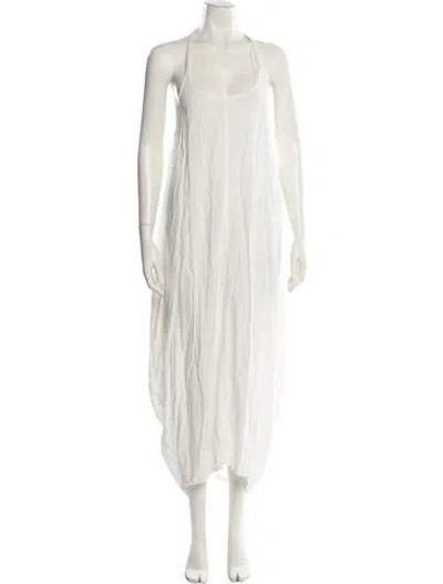 Pre-owned Nicholas K Scoop Neck Long Dress In Neutral