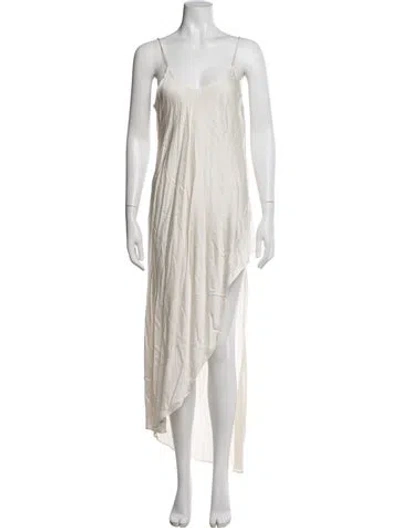 Pre-owned Nicholas K Scoop Neck Long Dress In Neutral