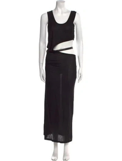 Pre-owned Nicholas K Scoop Neck Long Dress W/ Tags In Black