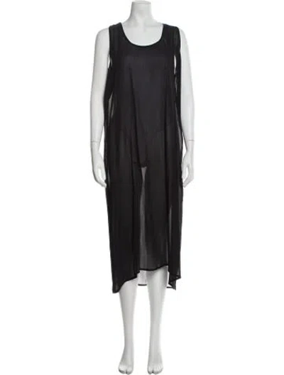 Pre-owned Nicholas K Scoop Neck Midi Length Dress In Black