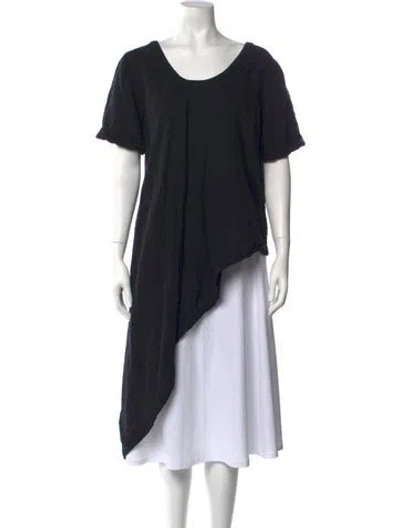 Pre-owned Nicholas K Scoop Neck Short Sleeve Top In Black