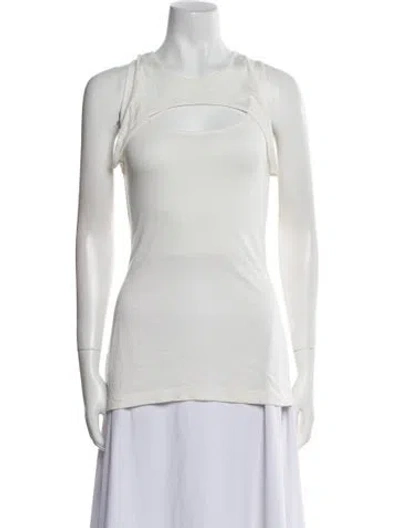 Pre-owned Nicholas K Scoop Neck Sleeveless Top In Neutral