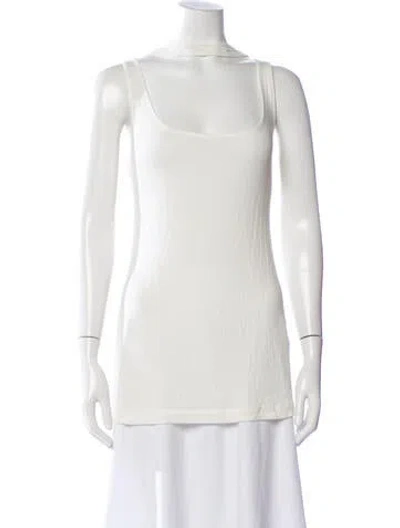 Pre-owned Nicholas K Scoop Neck Sleeveless Top In White
