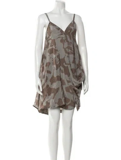 Pre-owned Nicholas K Silk Mini Dress In Gray