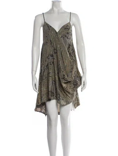 Pre-owned Nicholas K Silk Mini Dress In Green