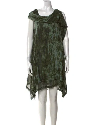 Pre-owned Nicholas K Silk Mini Dress In Green