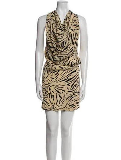 Pre-owned Nicholas K Silk Mini Dress In Neutral
