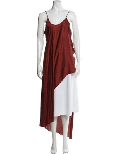 Pre-owned Nicholas K Silk Scoop Neck Top In Red