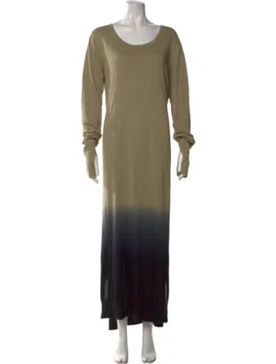 Pre-owned Nicholas K Tie-dye Print Long Dress In Green