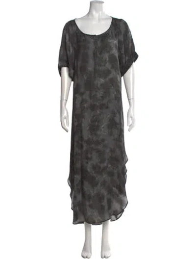 Pre-owned Nicholas K Tie-dye Print Long Dress In Grey