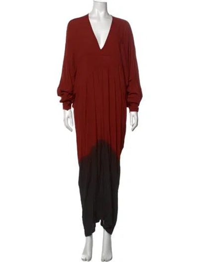 Pre-owned Nicholas K Tie-dye Print Long Dress W/ Tags In Red