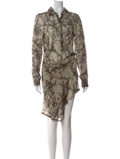 Pre-owned Nicholas K Tie-dye Print Mini Dress In Neutral