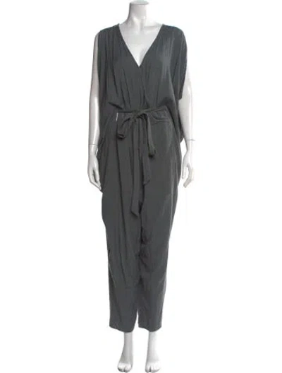 Pre-owned Nicholas K V-neck Jumpsuit In Grey