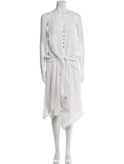 Pre-owned Nicholas K V-neck Jumpsuit In Neutral