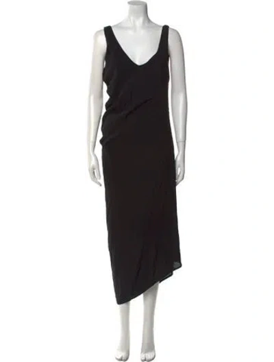 Pre-owned Nicholas K V-neck Long Dress In Black
