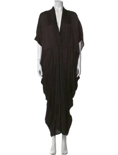 Pre-owned Nicholas K V-neck Long Dress In Black