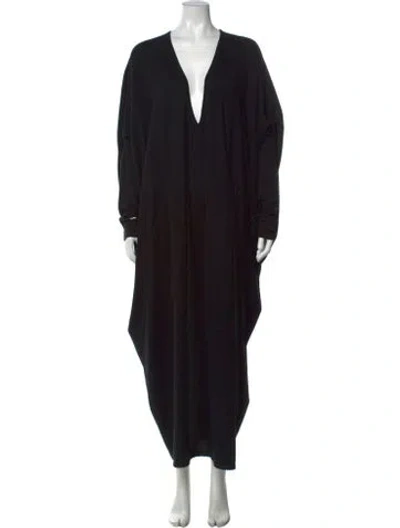 Pre-owned Nicholas K V-neck Long Dress In Black